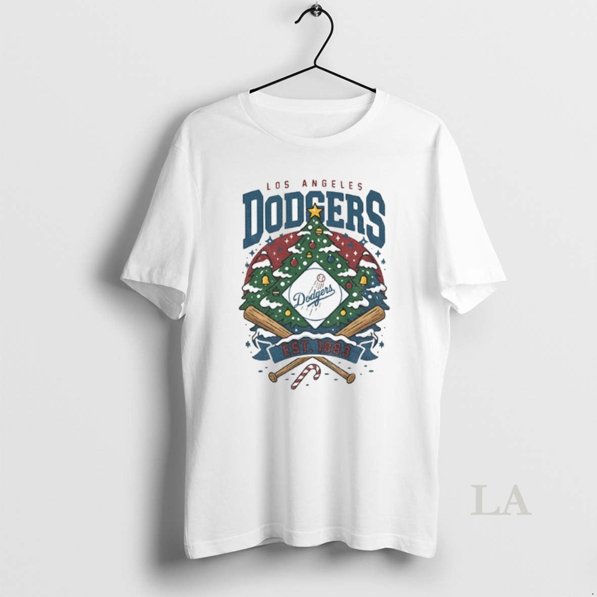 Original Christmas Tree Los Angeles Dodgers Mlb Baseball Est 1883 Merry Christmas Shirt Hoodie Sweatshirt | PurePodTees.com
