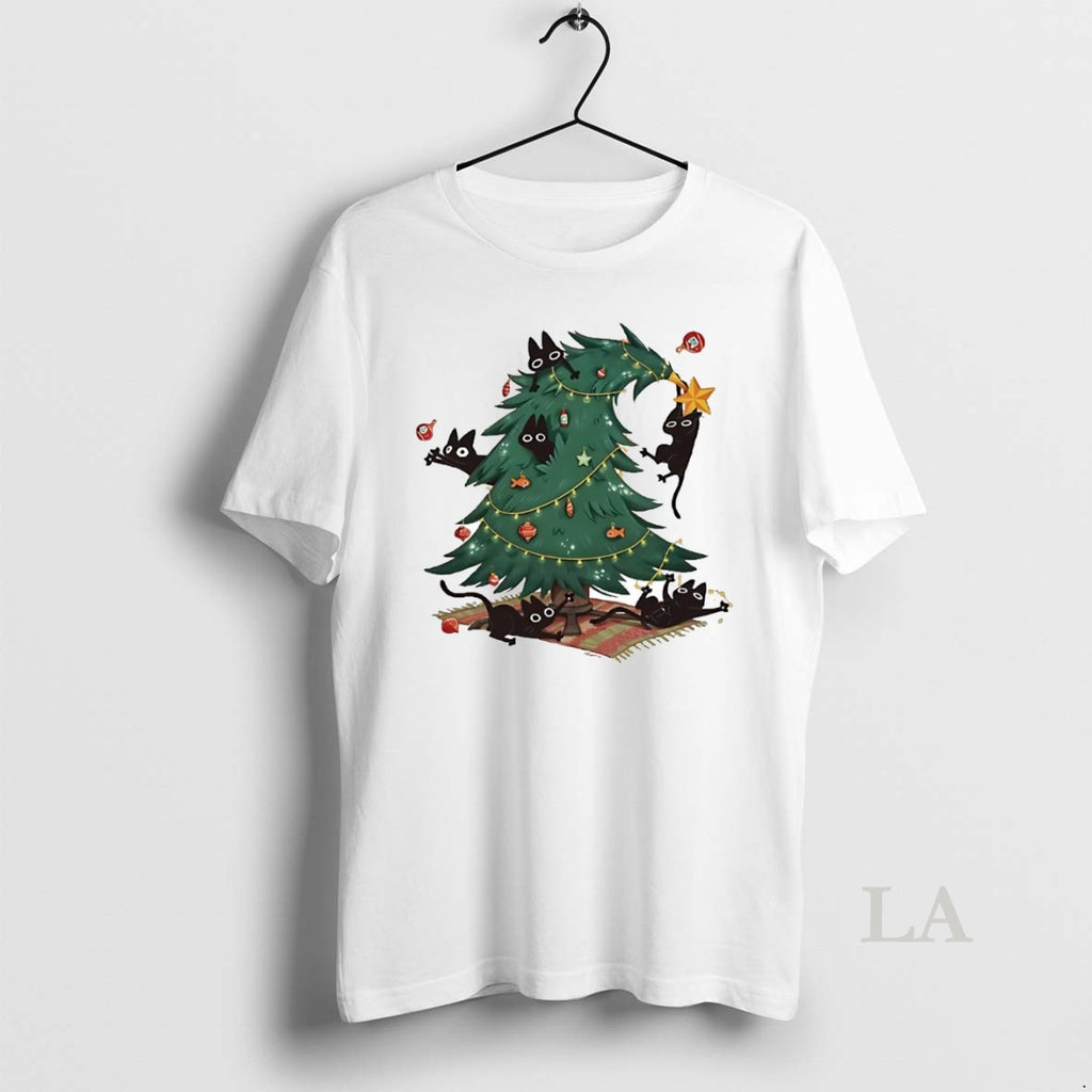 Original Christmas Tree And Cat Shirt Hoodie Sweatshirt | PurePodTees.com