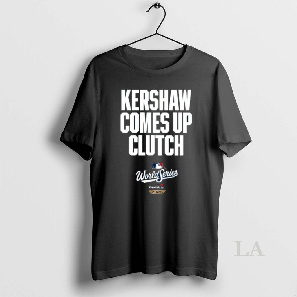 Original Clayton Kershaw Comes Up Clutch World Series Shirt Hoodie Sweatshirt | PurePodTees.com