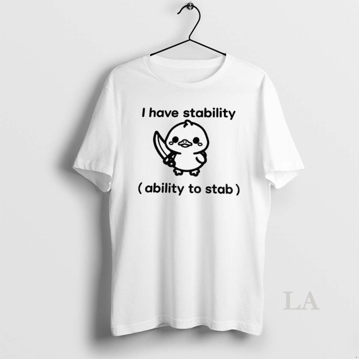 Original Cute Duck Holding Knife I Have Stability Ability To Stab Shirt Hoodie Sweatshirt | PurePodTees.com