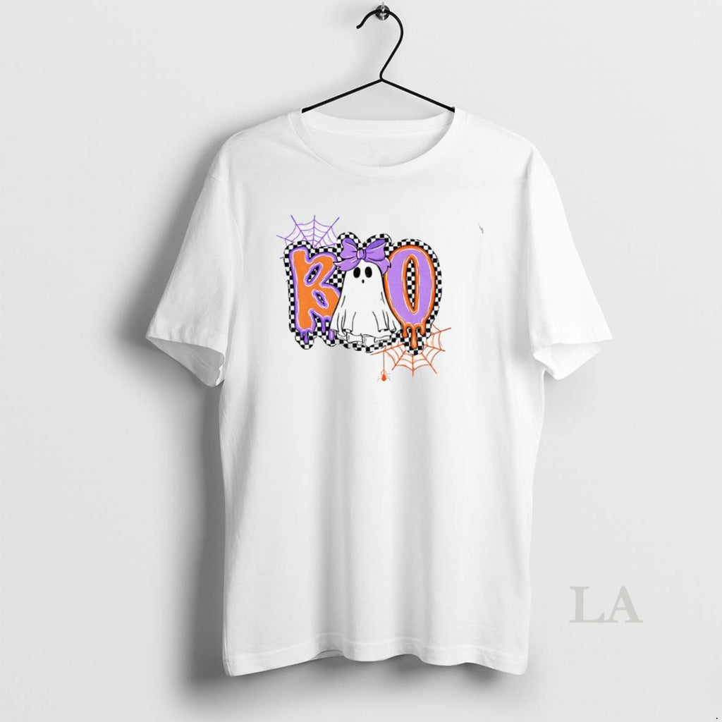 Original Cute Ghost Boo Checkered Halloween