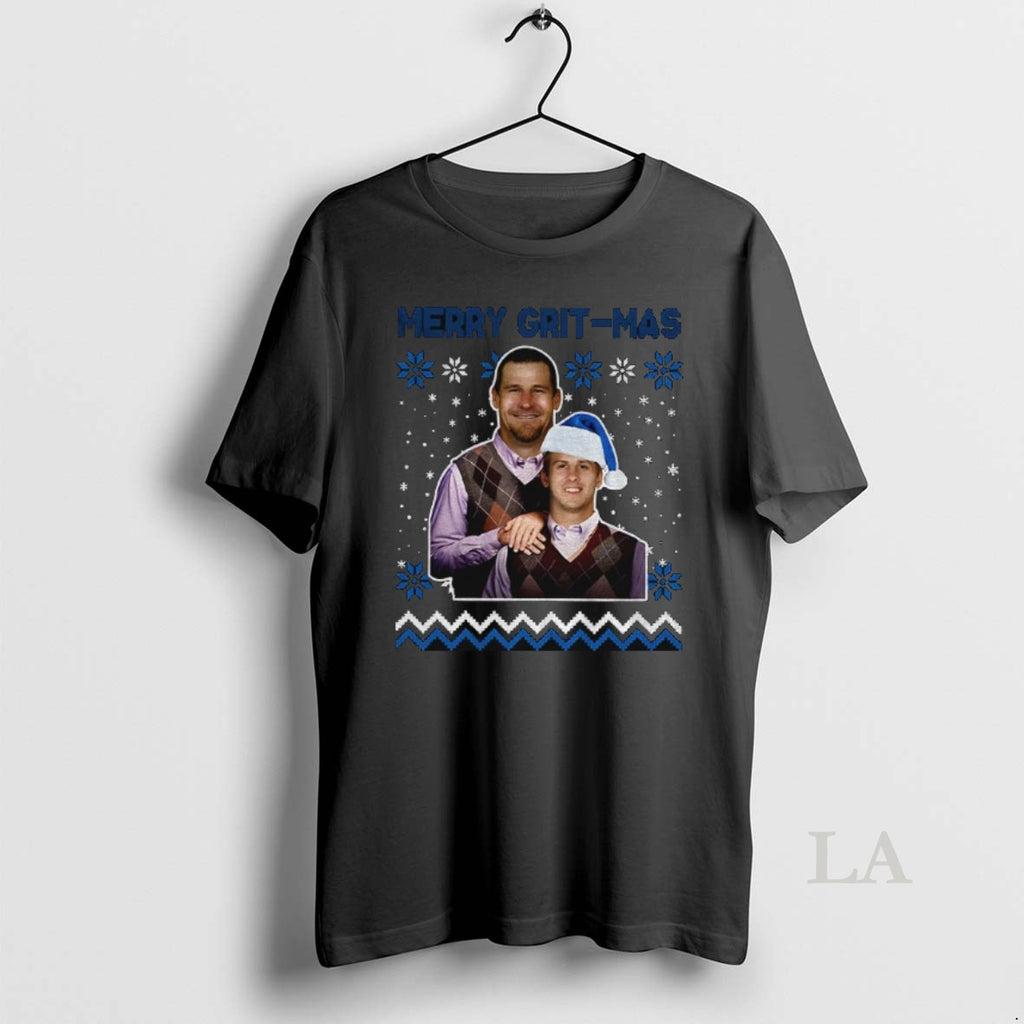 Original Dan Campbell And Jared Goff Detroit Lions Football Merry Grit Mas Merry Christmas Shirt Hoodie Sweatshirt