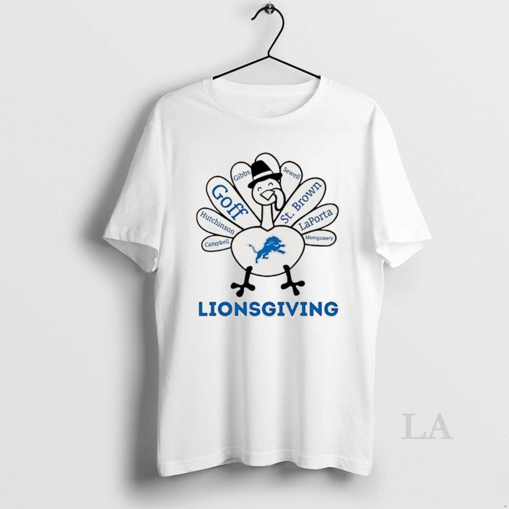Original Detroit Lions Turkey Lionsgiving Thanksgiving With Heroes Shirt Hoodie Sweatshirt | PurePodTees.com