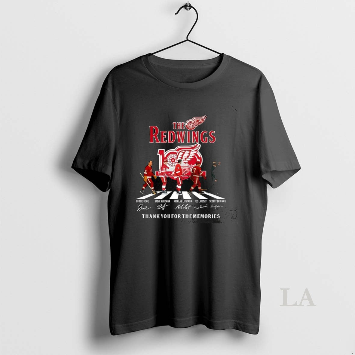 Original Detroit Red Wings 100th Anniversary Thank You For The Memories Cross The Street Shirt Hoodie Sweatshirt