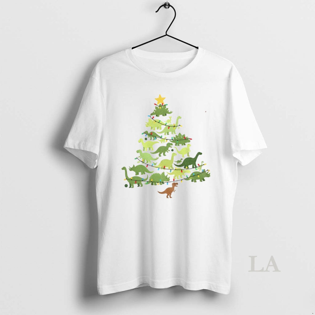 Original Dinosaurs Christmas Tree I Believe In Santa And Dinosaurs Merry Christmas 2025 Shirt Hoodie Sweatshirt