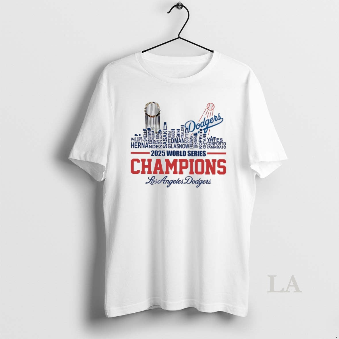 Original Dodgers 2025 World Series Champions Player Name City Skyline Shirt Hoodie Sweatshirt | PurePodTees.com