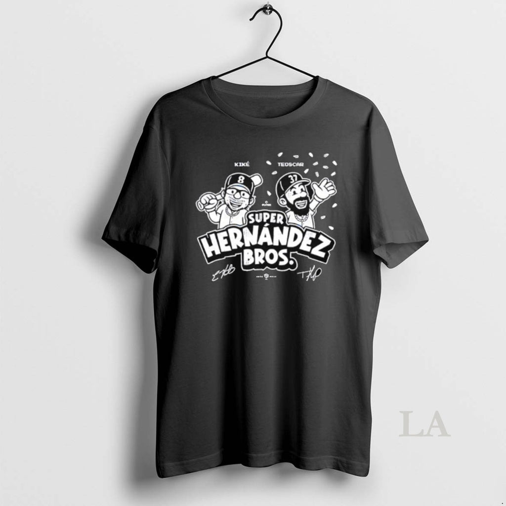 Original Dodgers Super Hernandez Bros Cartoon Signatures Shirt Hoodie Sweatshirt | PurePodTees.com