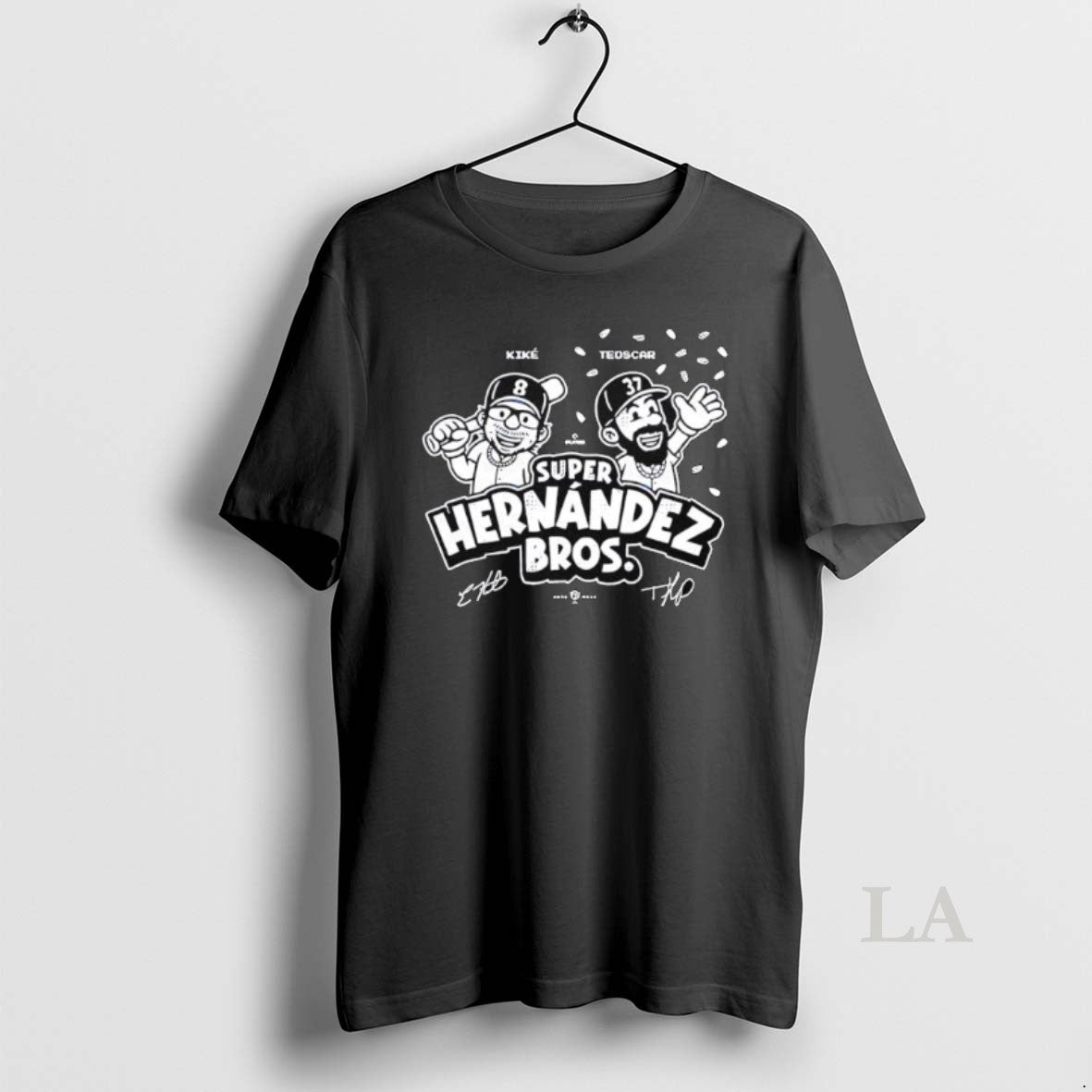 Original Dodgers Super Hernandez Bros Cartoon Signatures Shirt Hoodie Sweatshirt | PurePodTees.com