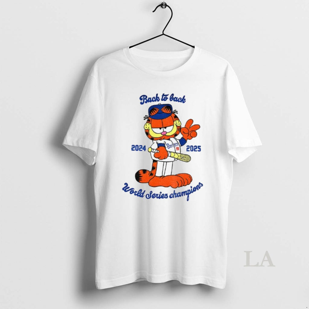 Original Dodgers Orange Cat Back To Back 2024 2025 World Series Champions Shirt Hoodie Sweatshirt | PurePodTees.com