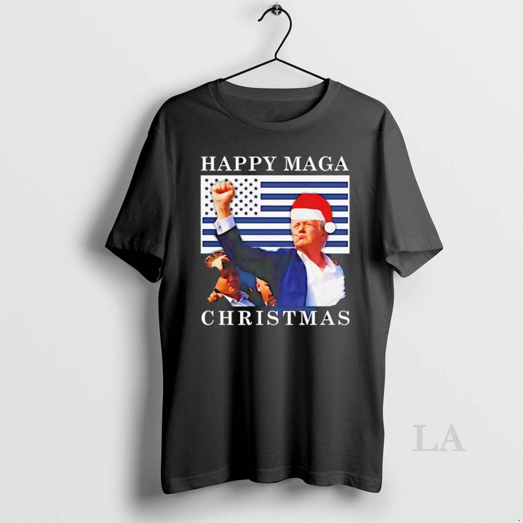 Original Donald Trump Strong Fist Happy Maga Christmas Shirt Hoodie Sweatshirt | PurePodTees.com