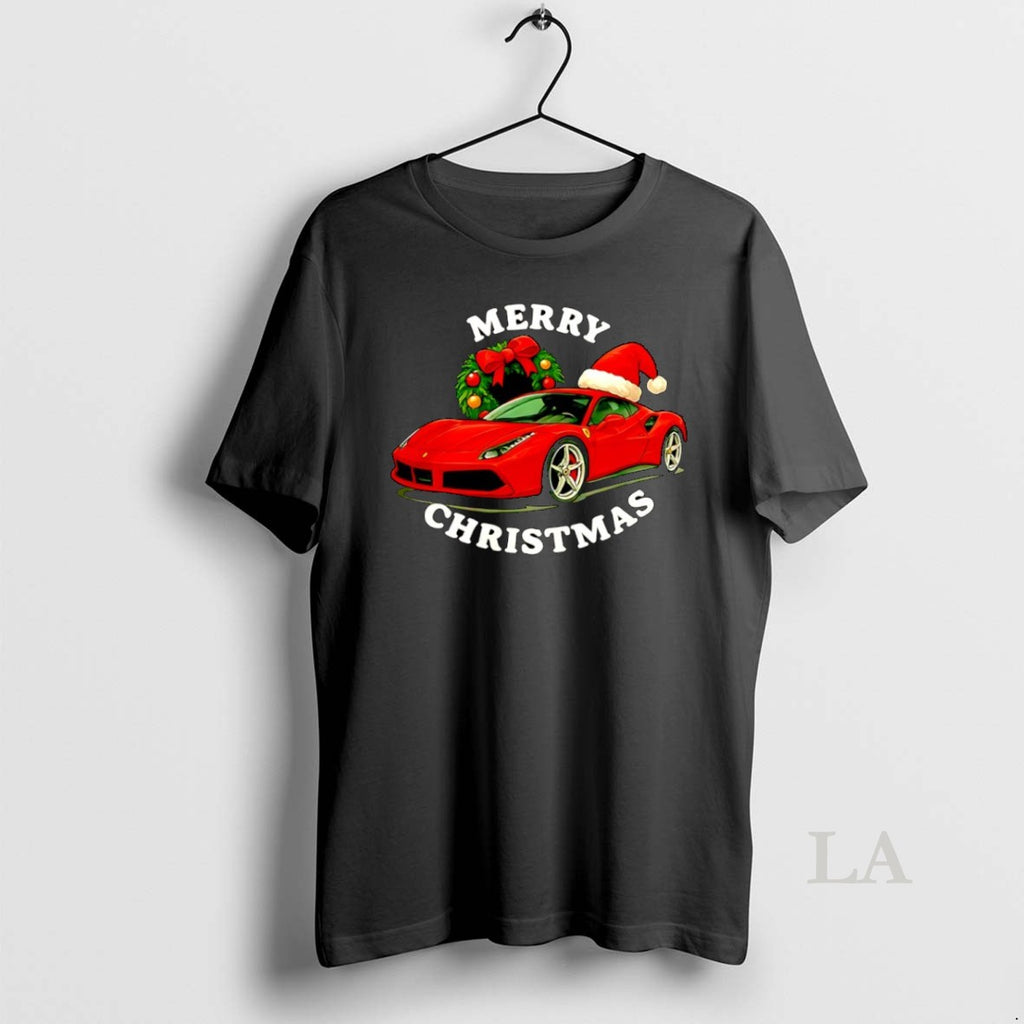 Original Ferrari Car Merry Christmas Shirt Hoodie Sweatshirt | PurePodTees.com