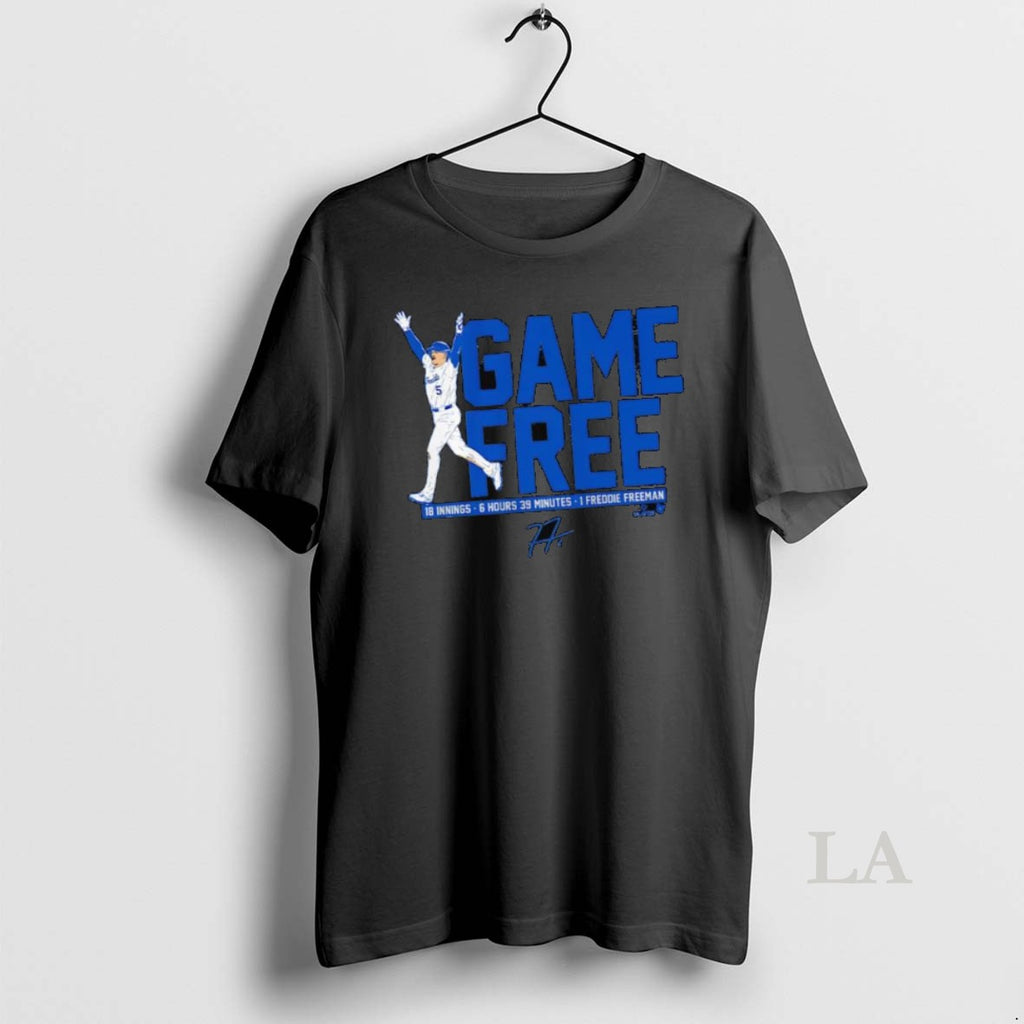 Original Freddie Freeman Game Free 18 Innings 6 Hours 39 Minutes Signature Shirt Hoodie Sweatshirt | PurePodTees.com