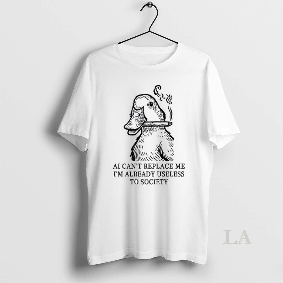Original Funny Smoking Duck Ai Cant Replace Me Im Already Useless To Society Shirt Hoodie Sweatshirt | PurePodTees.com