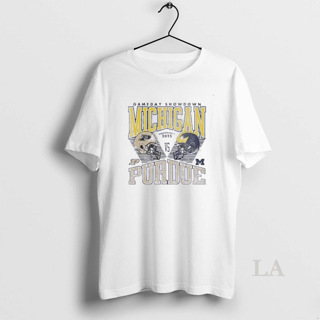 Original Gameday Showdown Michigan Vs Purdue 2025 Helmet Shirt Hoodie Sweatshirt | PurePodTees.com
