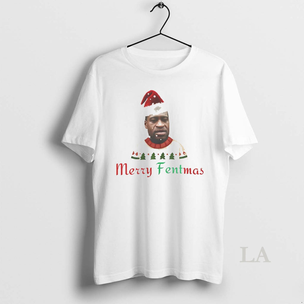 Original George Floyd Merry Fentmas Merry Christmas White Shirt Hoodie Sweatshirt | PurePodTees.com
