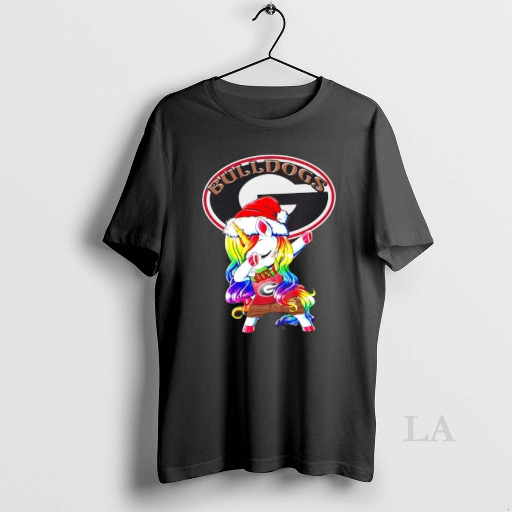 Original Georgia Bulldogs Football X Unicorn Santa Hat Dabbing Merry Christmas Shirt Hoodie Sweatshirt | PurePodTees.com