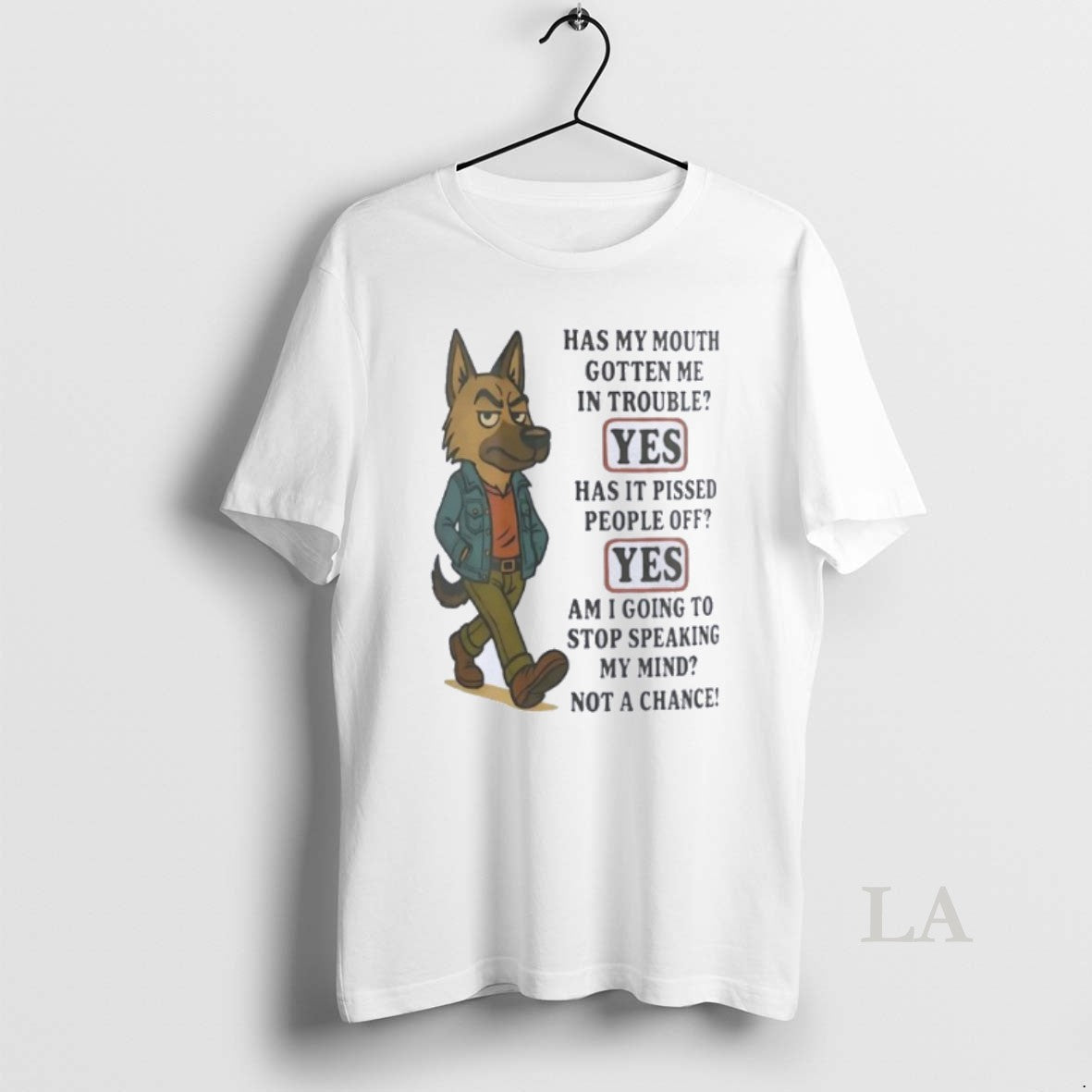 Original German Shepherd Has My Mouth Gotten Me In Trouble Shirt Hoodie Sweatshirt | PurePodTees.com