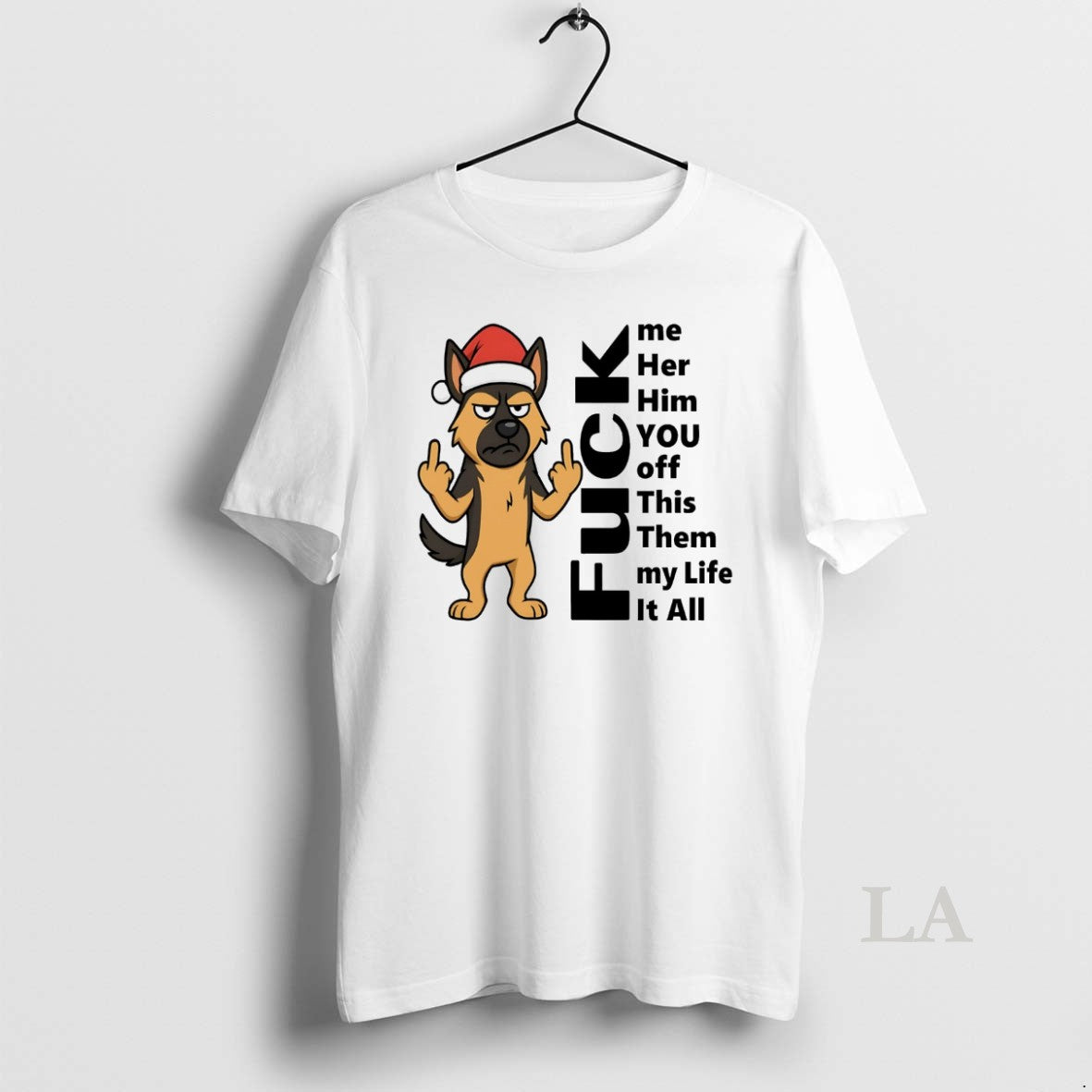 Original German Shepherd Fuck It All Christmas White Shirt Hoodie Sweatshirt | PurePodTees.com