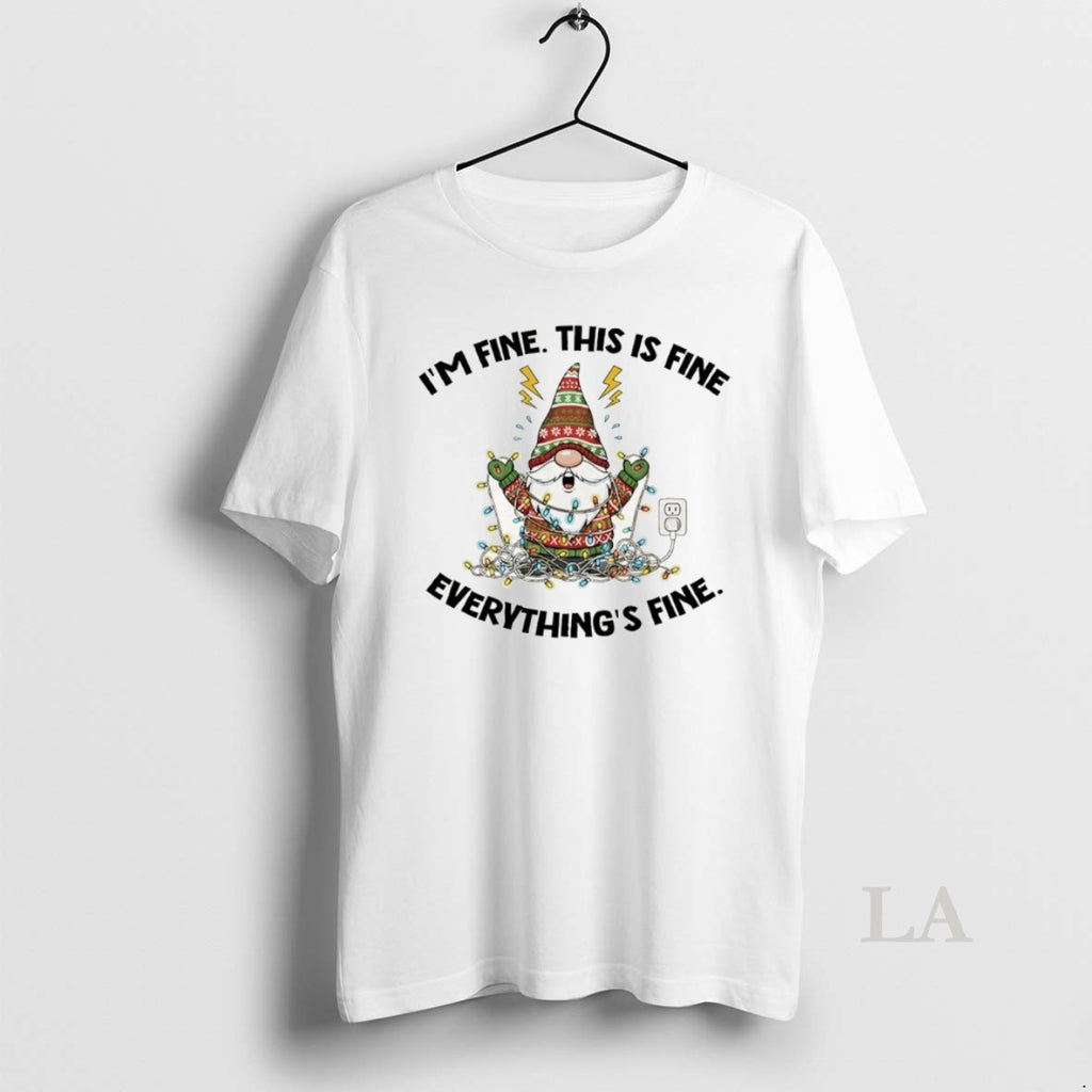 Original Gnome Christmas Tree Im Fine This Is Fine Everythings Fine Merry Christmas Shirt Hoodie Sweatshirt | PurePodTees.com