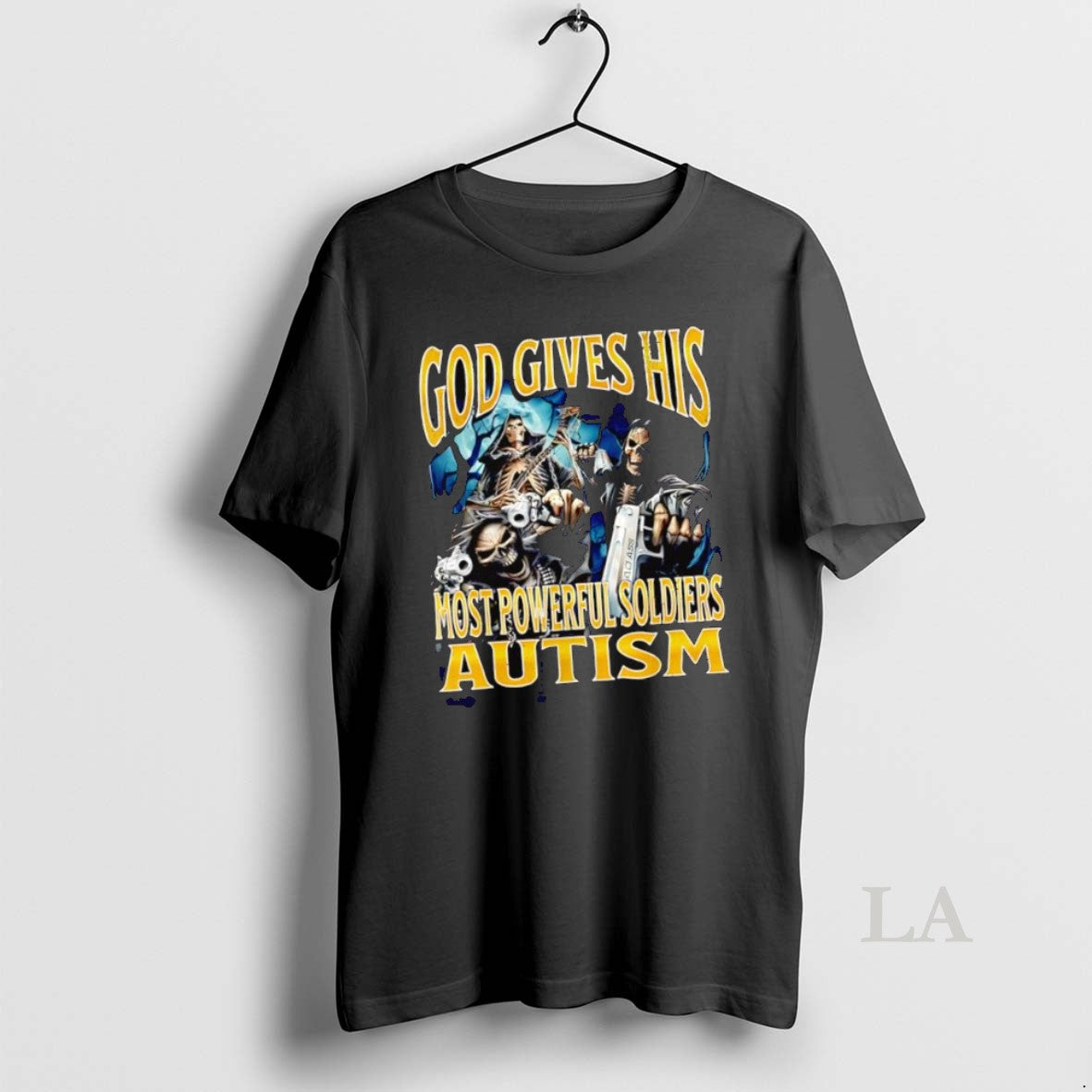 Original God Gives His Most Powerful Soldiers Autism Skeleton Graphic Shirt Hoodie Sweatshirt | PurePodTees.com
