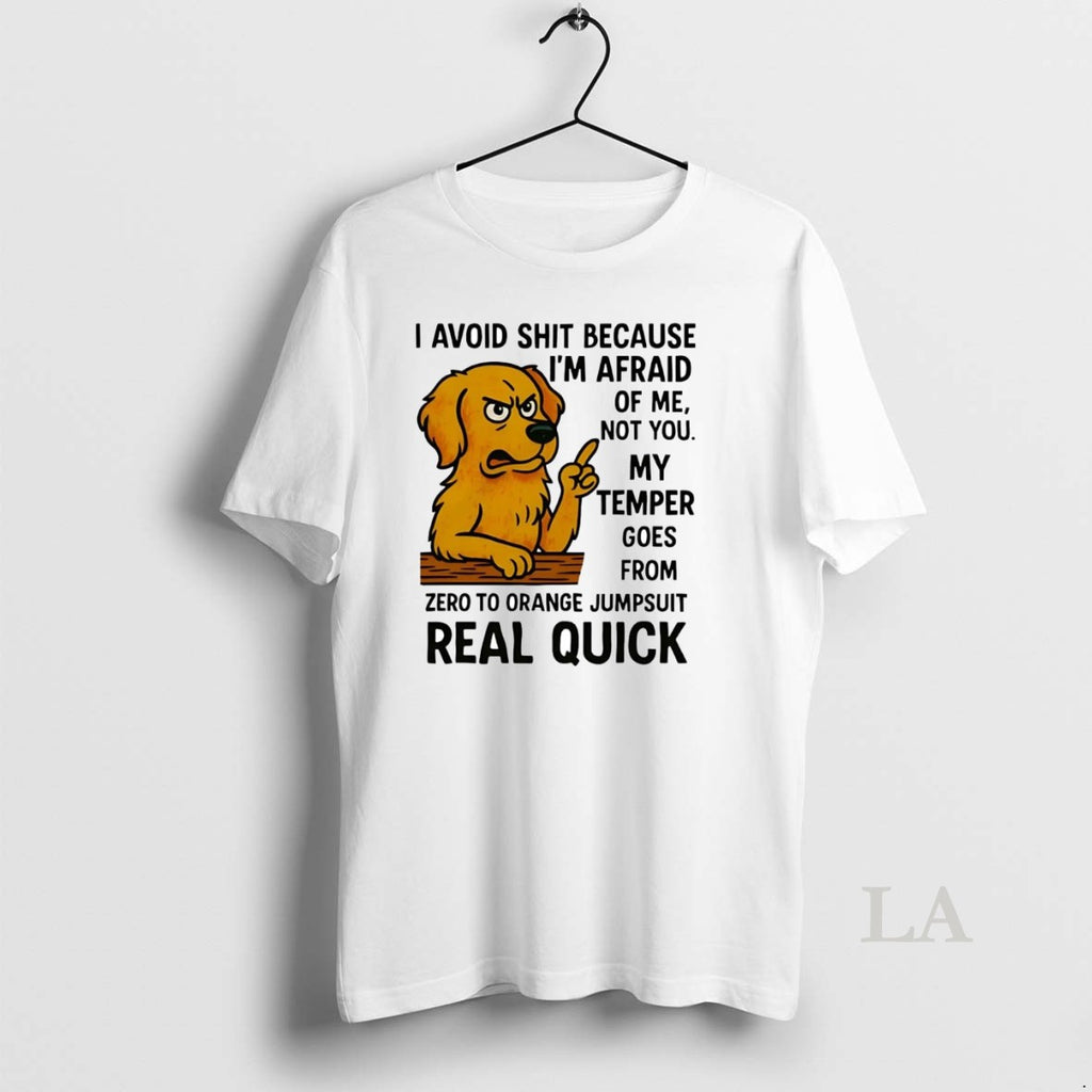 Original Golden Retriever I Avoid Shit Because Im Afraid Of Me Not You Shirt Hoodie Sweatshirt | PurePodTees.com
