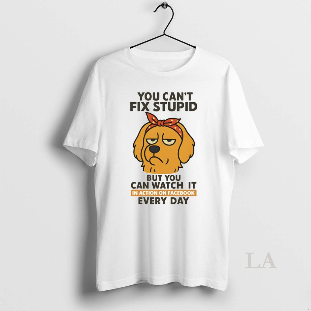 Original Golden Retriever You Cant Fix Stupid But You Can Watch It Shirt Hoodie Sweatshirt | PurePodTees.com