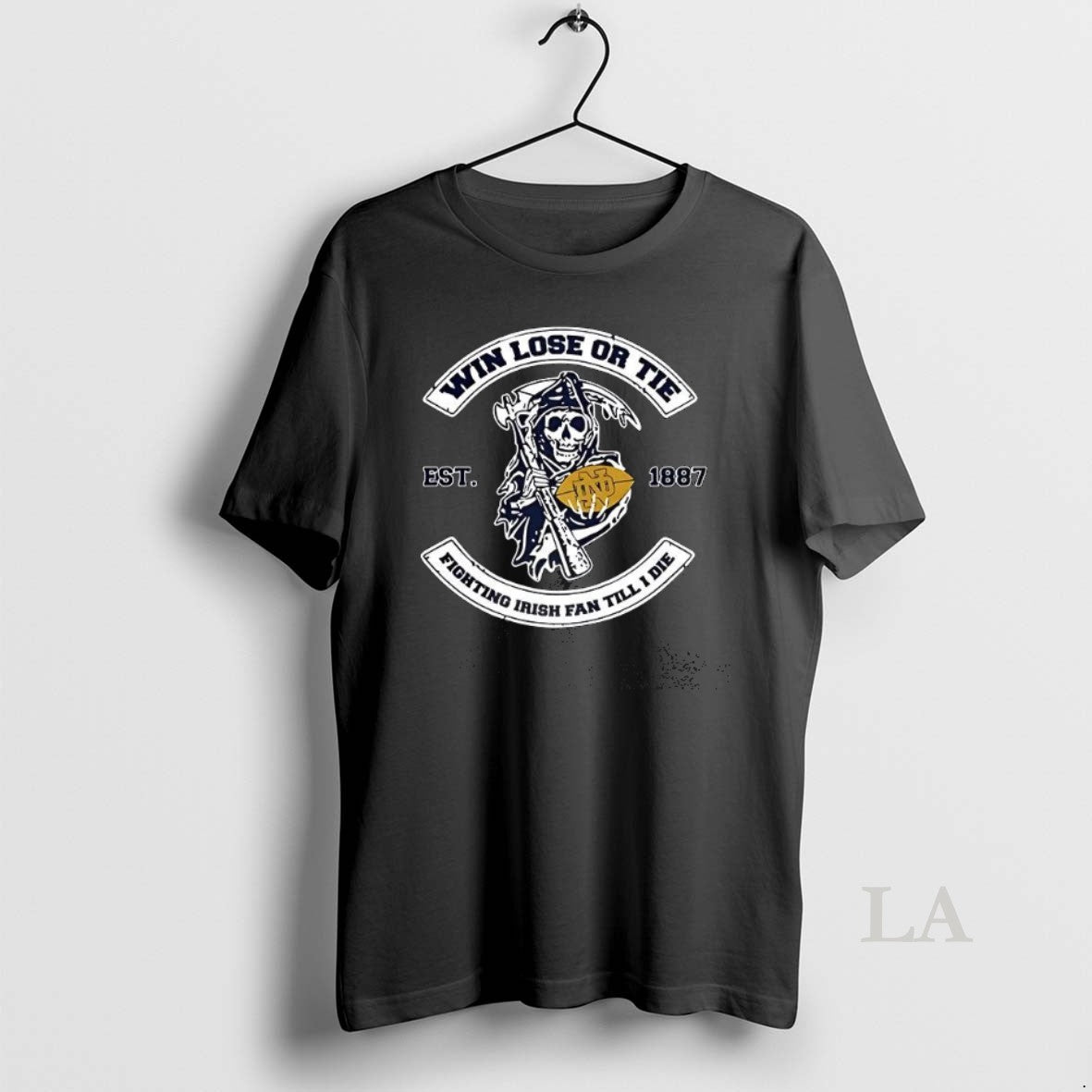 Original Grim Reaper Death Win Lose Or Tie Notre Dame Fighting Irish Fan Till Shirt Hoodie Sweatshirt | PurePodTees.com