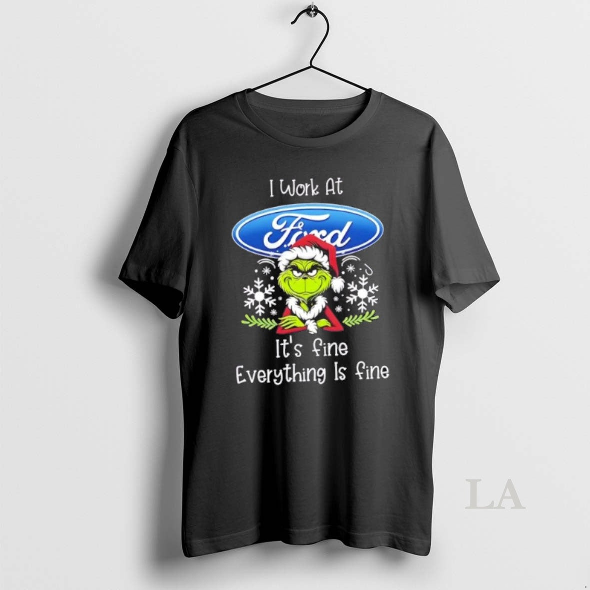 Original Grinch Christmas I Work At Ford Motor Its Fine Everything Is Fine Shirt Hoodie Sweatshirt | PurePodTees.com