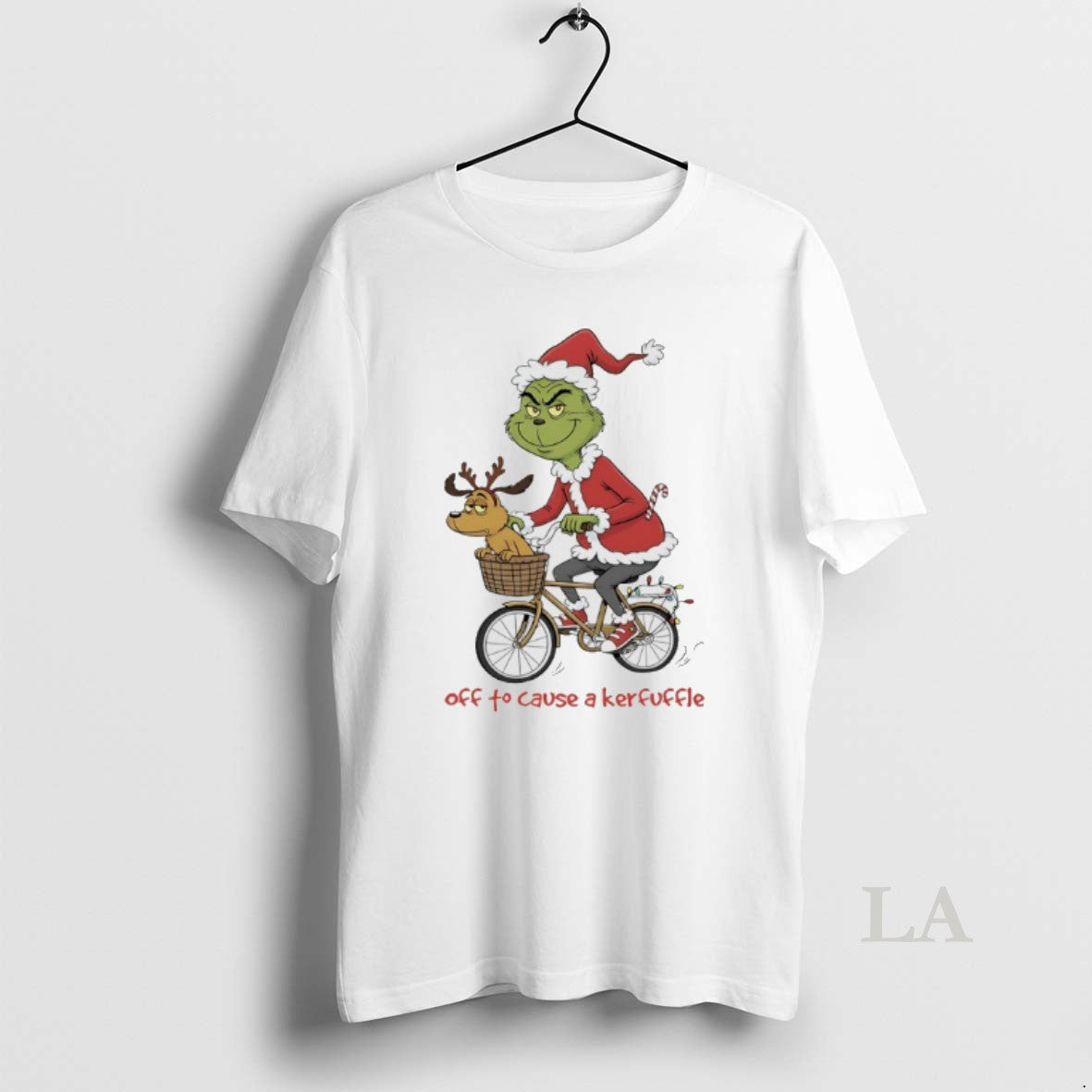 Original Grinch Christmas Light Cycling Off To Cause A Kerfuffle Shirt Hoodie Sweatshirt | PurePodTees.com