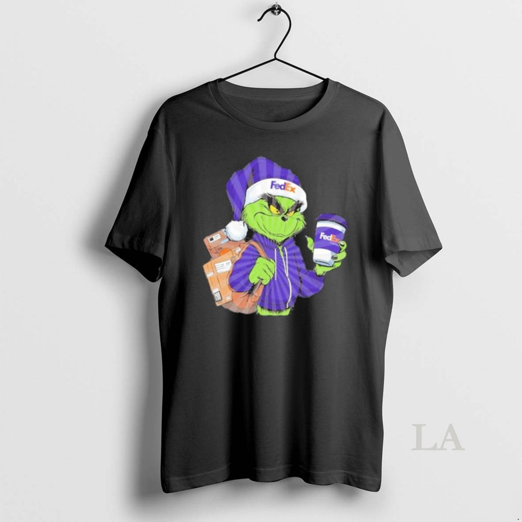 Original Grinch Drink Coffee Fedex Logo Shirt Hoodie Sweatshirt | PurePodTees.com