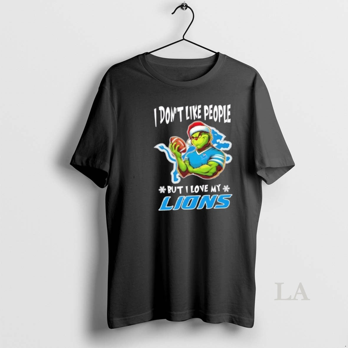 Original Grinch I Dont Like People But I Love My Detroit Lions Football Christmas Shirt Hoodie Sweatshirt | PurePodTees.com