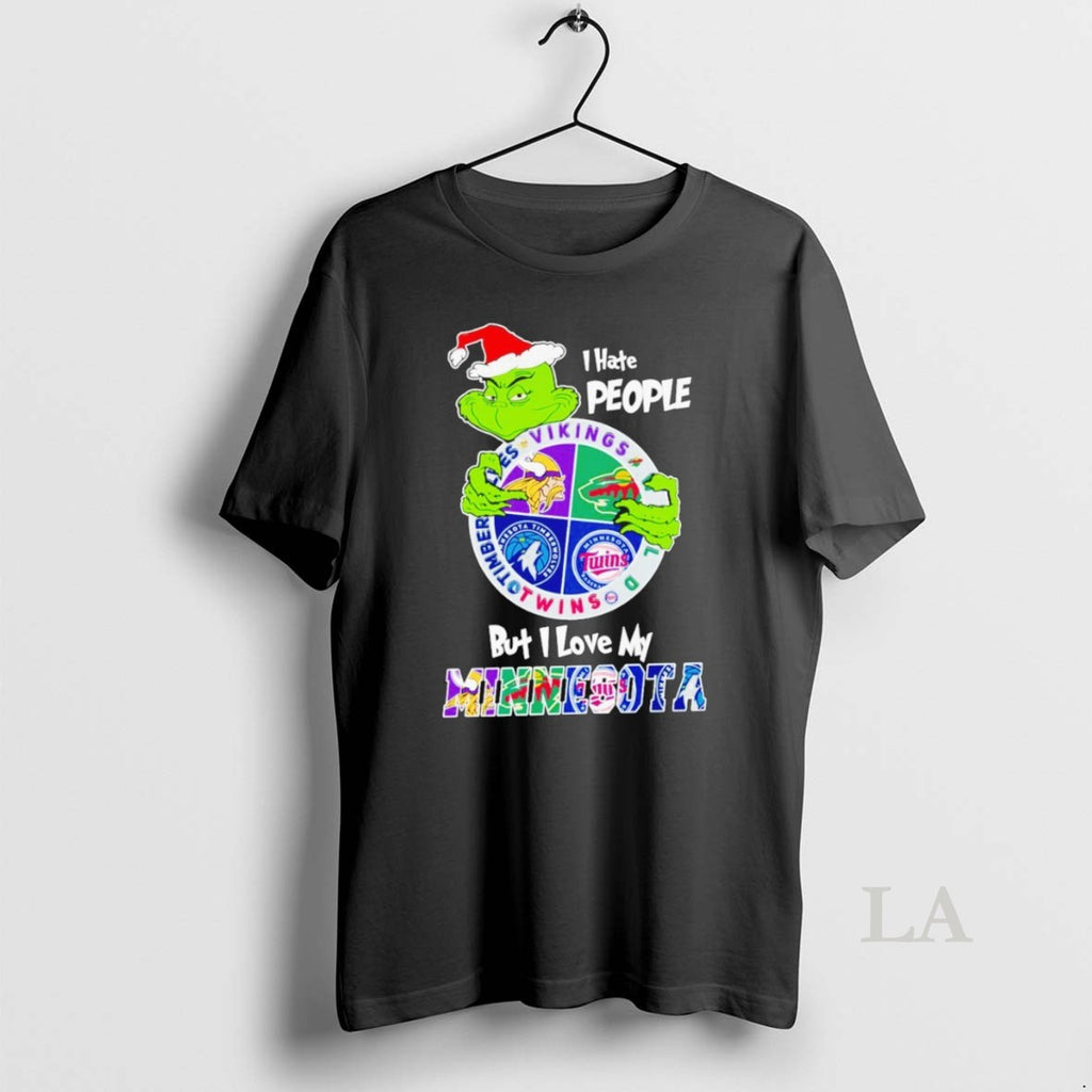 Original Grinch I Hate People But I Love My Minnesota Sports Teams Christmas