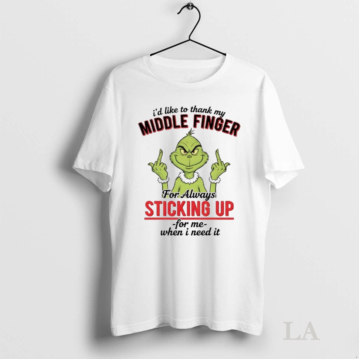 Original Grinch Id Like To Thank My Middle Finger For Always Christmas Shirt Hoodie Sweatshirt | PurePodTees.com