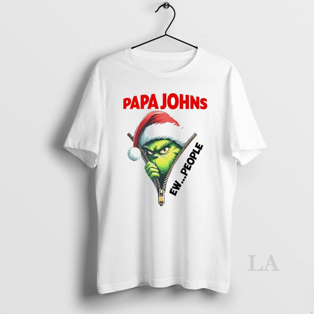 Original Grinch Papa Johns Ew People Christmas Shirt Hoodie Sweatshirt | PurePodTees.com
