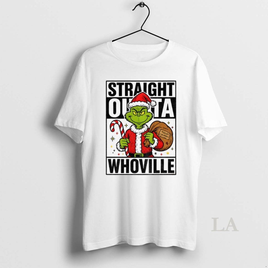 Original Grinch Santa Hat Straight Outta Whoville Christmas Movie Merry Christmas 2025 Shirt Hoodie Sweatshirt