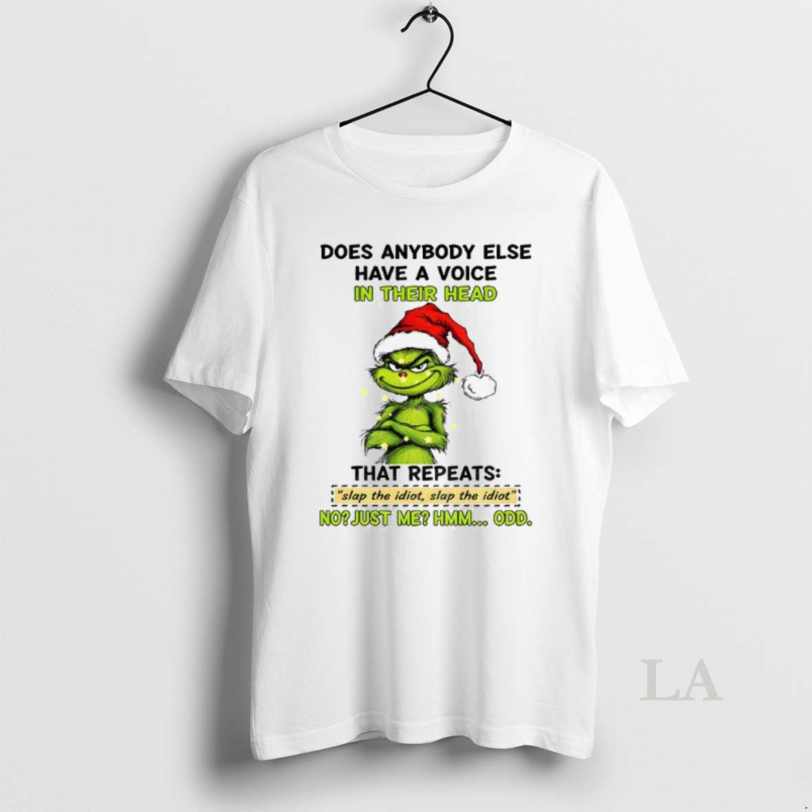Original Grinch Santa Hat Does Anybody Else Have A Voice In Their Head That Repeats Shirt Hoodie Sweatshirt | PurePodTees.com