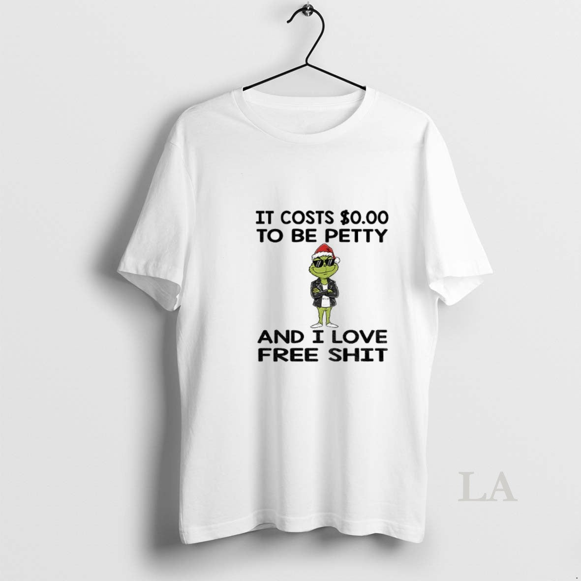Original Grinch Santa Hat It Costs To Be Petty And I Love Free Shit Christmas Shirt Hoodie Sweatshirt | PurePodTees.com