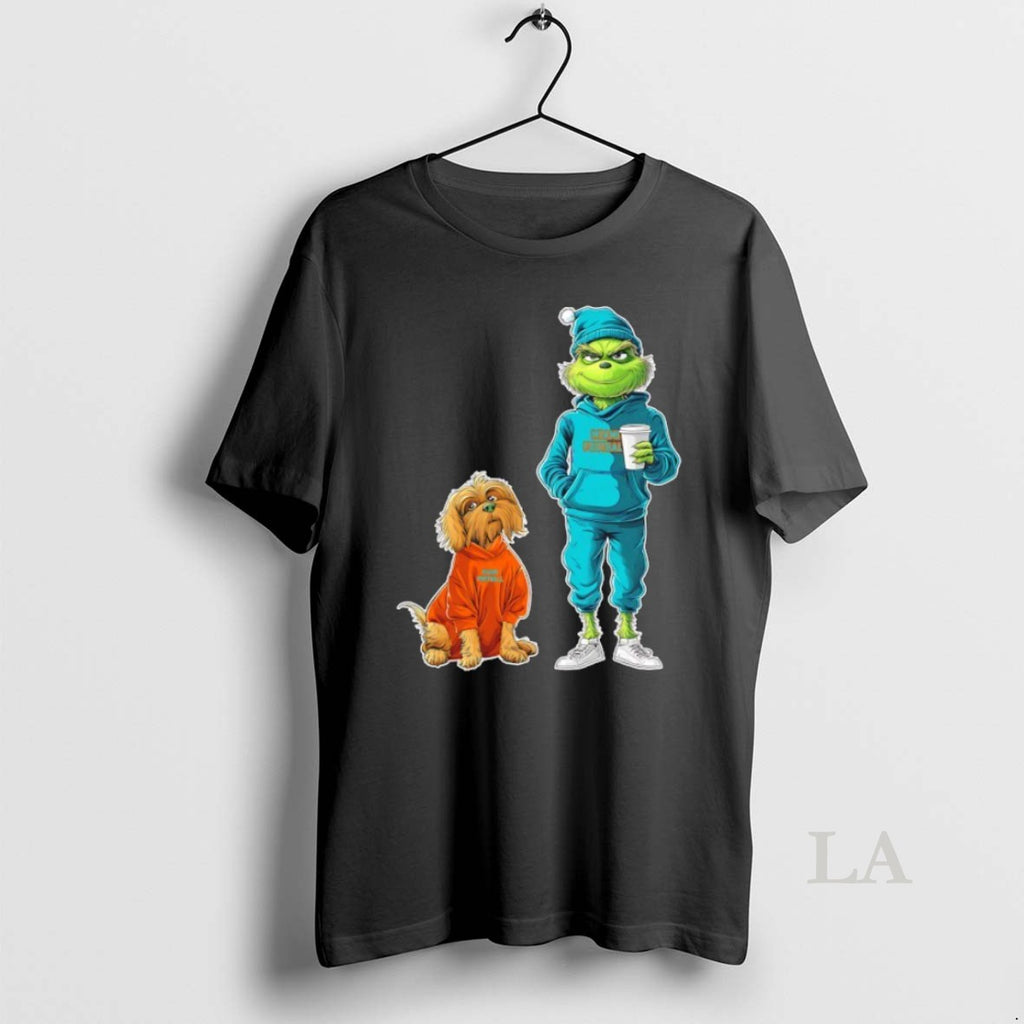 Original Grinch And Dog Miami Dolphins Football Merry Christmas Shirt Hoodie Sweatshirt | PurePodTees.com