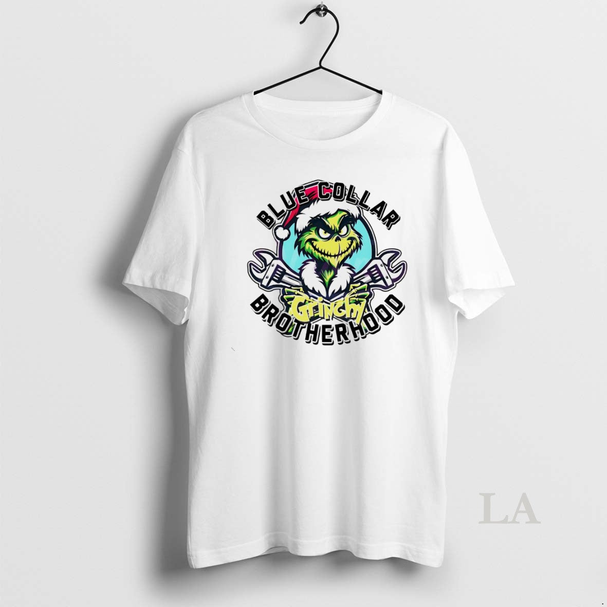 Original Grinch Blue Collar Grinchy Brotherhood Christmas White Shirt Hoodie Sweatshirt | PurePodTees.com