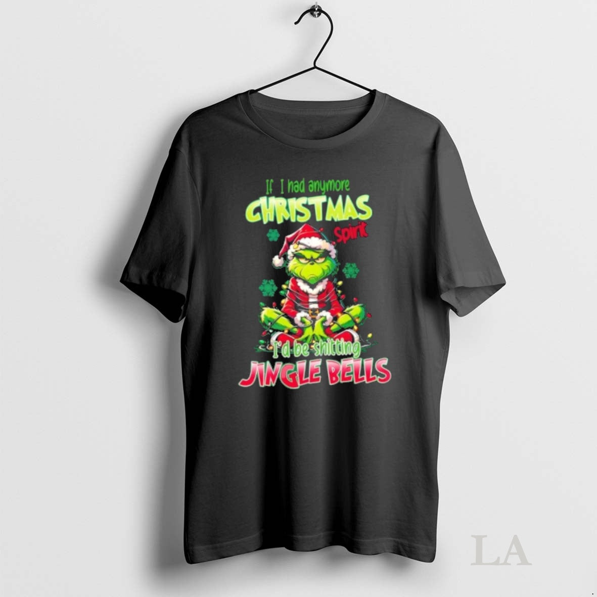 Original Grinch If I Had Anymore Christmas Spirit Id Be Shitting Jingle Bells Shirt Hoodie Sweatshirt | PurePodTees.com