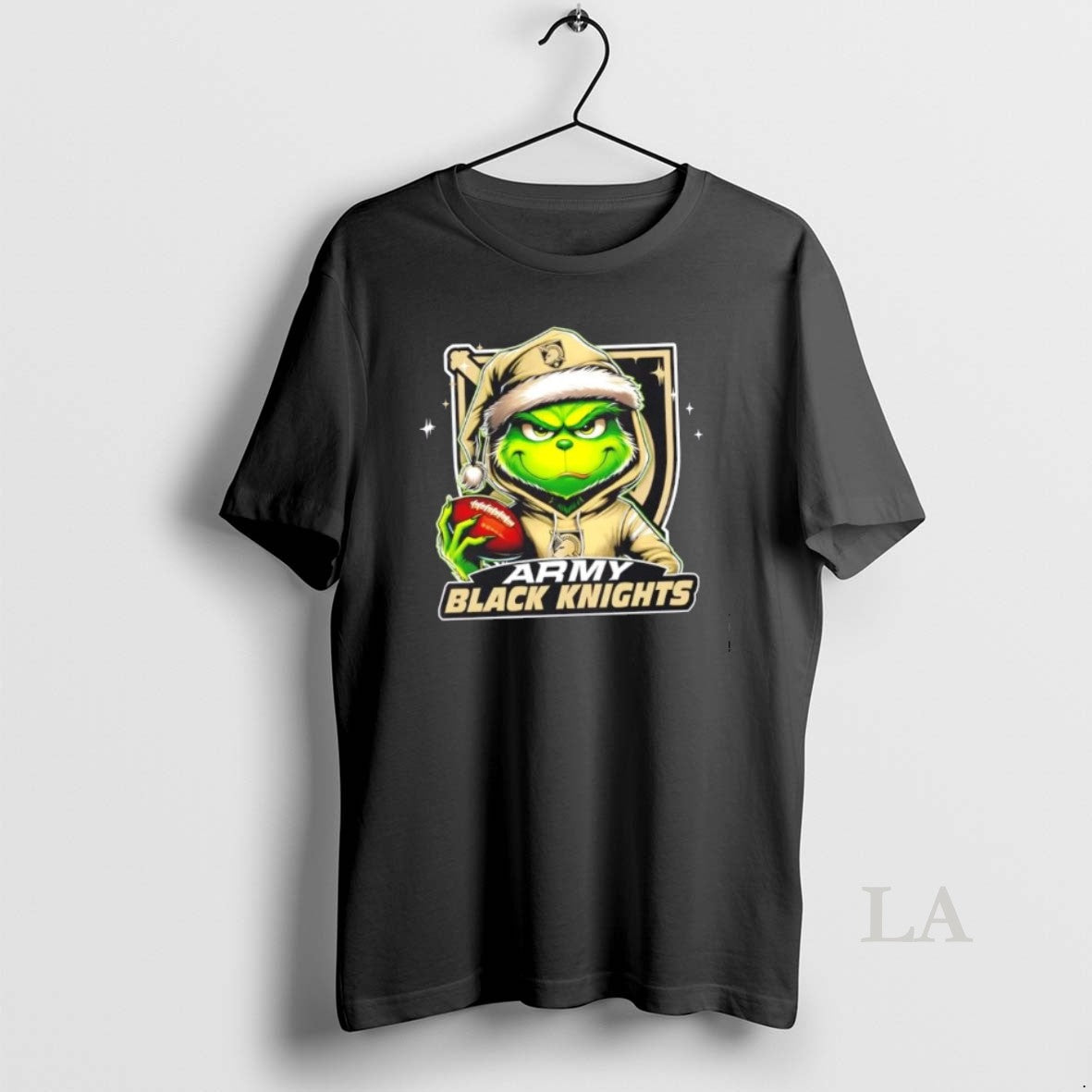 Original Grinch Is Holding A Ball And Smiling At Army Black Knights Fans Christmas Shirt Hoodie Sweatshirt | PurePodTees.com