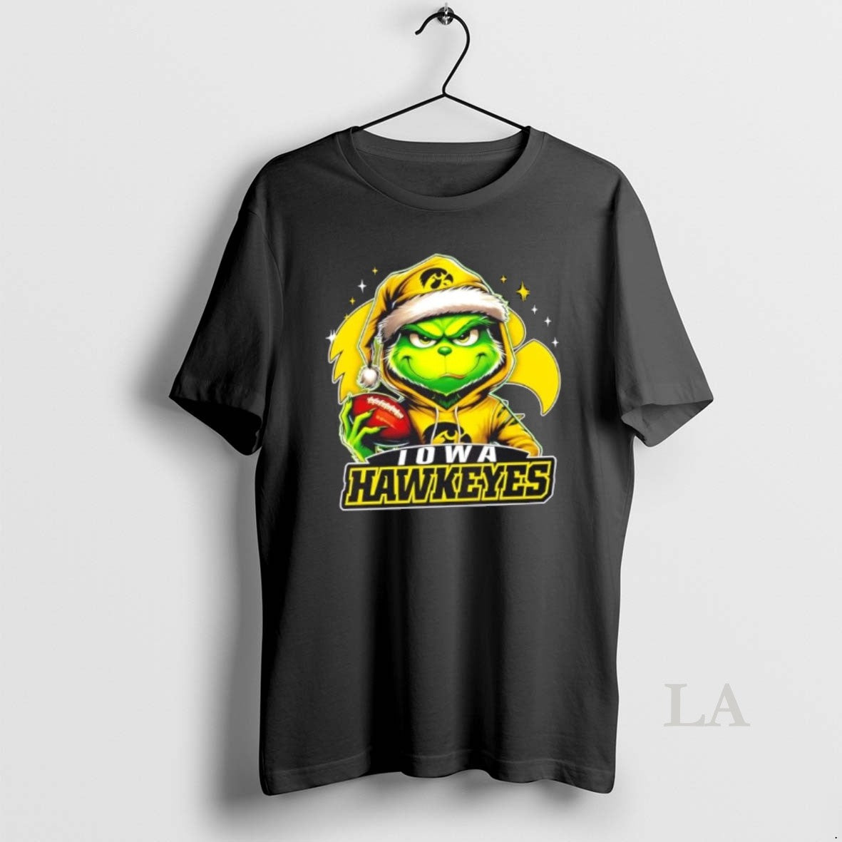 Original Grinch Is Holding A Ball And Smiling At Iowa Hawkeyes Fans Christmas Shirt Hoodie Sweatshirt | PurePodTees.com