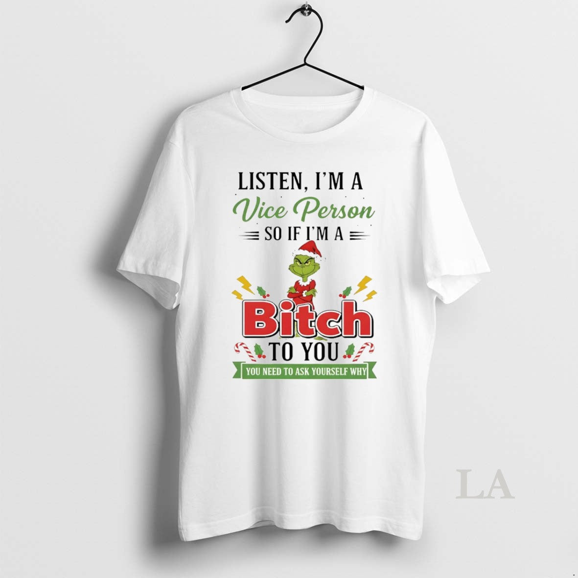Original Grinch Listen Im A Vice Person So If Im A Bitch To You Christmas Shirt Hoodie Sweatshirt | PurePodTees.com