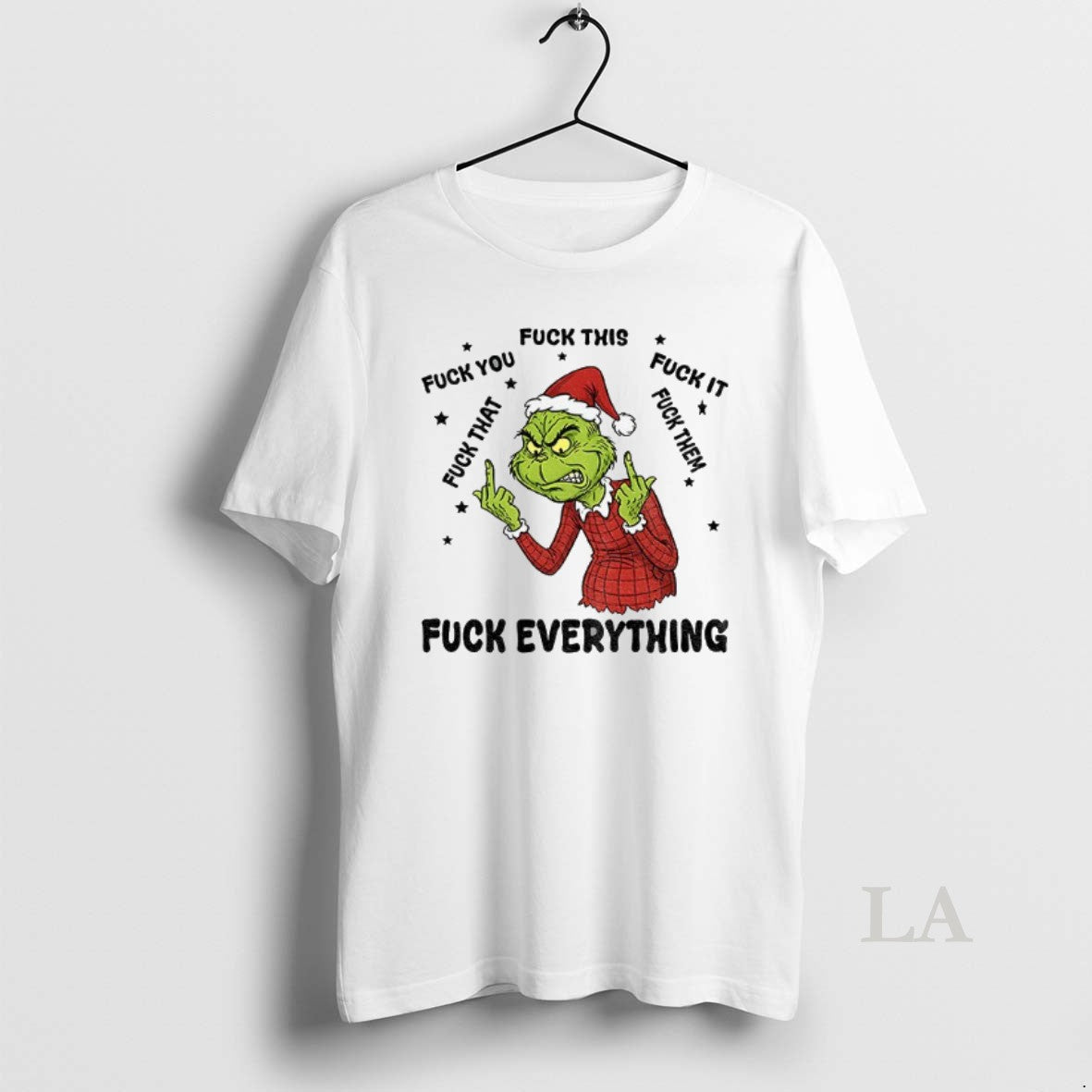 Original Grinch Middle Finger Santa Hat Fuck You Fuck This Fuck It Fuck Everything Merry Shirt Hoodie Sweatshirt