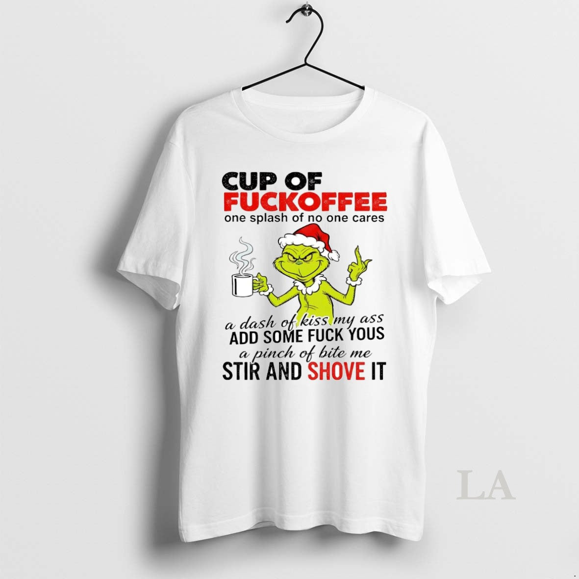 Original Grinch Middle Finger Cup Of Fuckoffee Stir And Shove It Christmas Shirt Hoodie Sweatshirt | PurePodTees.com