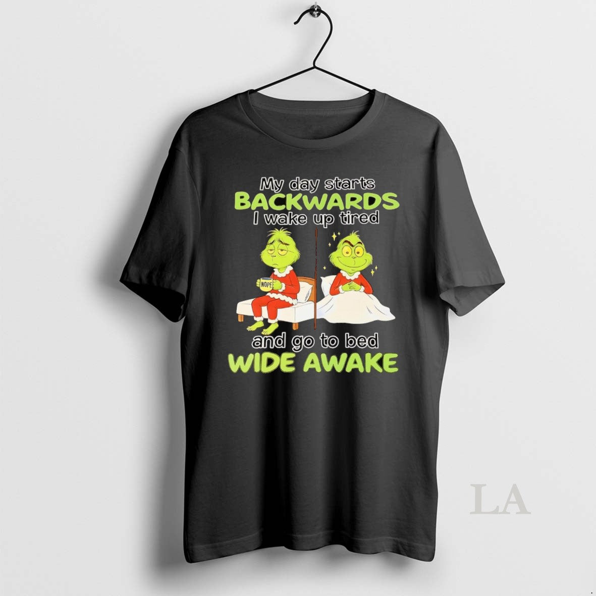 Original Grinch My Day Starts Backwards Go To Bed Wide Awake Christmas Shirt Hoodie Sweatshirt | PurePodTees.com