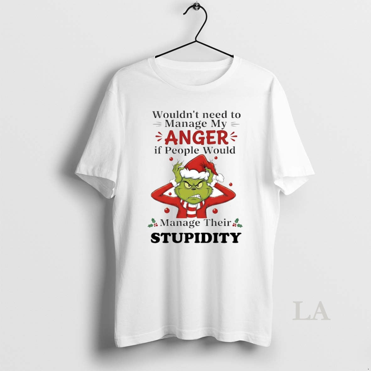Original Grinch Wouldnt Need To Manage My Anger Manage Their Stupidity Christmas Shirt Hoodie Sweatshirt | PurePodTees.com