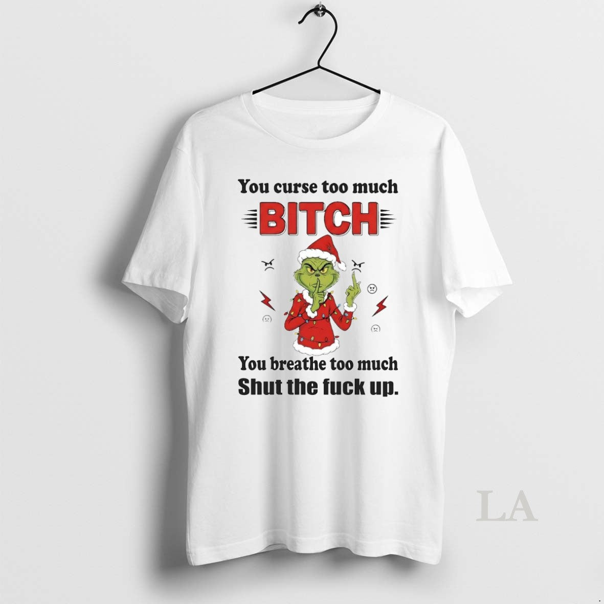 Original Grinch You Curse Too Much Bitch Shut The Fuck Up Christmas Shirt Hoodie Sweatshirt | PurePodTees.com