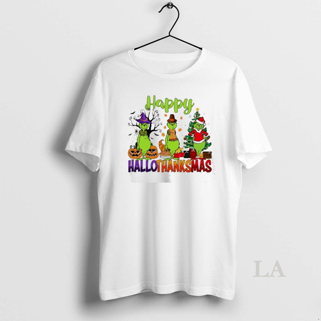 Original Happy Hallothanksmas Grinch Christmas Shirt Hoodie Sweatshirt | PurePodTees.com