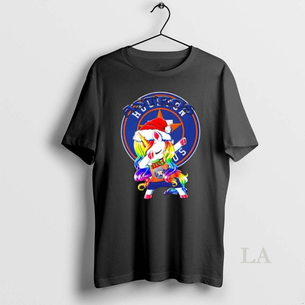 Original Houston Astros X Unicorn Santa Hat Dabbing Merry Christmas Shirt Hoodie Sweatshirt | PurePodTees.com